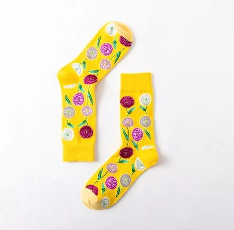 Mellow Yellow Flower Power Socks