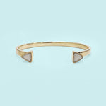 Triangle Cuff in White - Recycled Brass