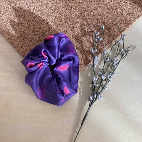 Half Moon Purple Silk Scrunchie