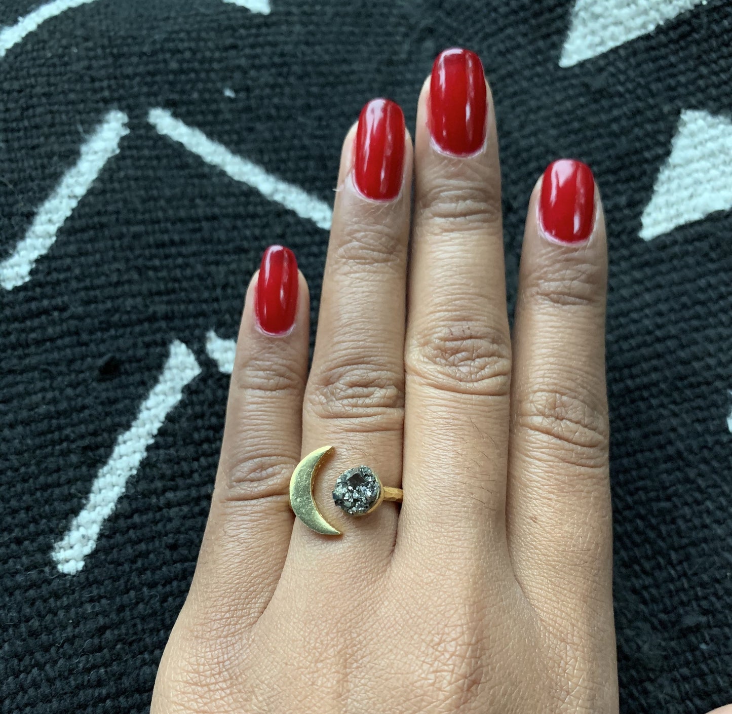 Pyrite Crescent RIng