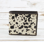 Hair On Hide Men's Wallet With Dalmatian Finish AB W01