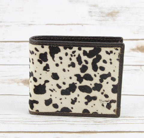 Hair On Hide Men's Wallet With Dalmatian Finish AB W01
