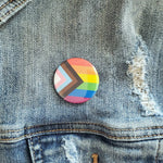 Pride Progress Flag Pinback Button