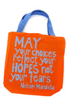 Orange Reflect Your Hopes Mandela Tote Bag